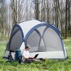 Outsunny Large Screen Tent, 11.5' x 11.5'Shade Tent,Hang Hook for Lantern at Night, 6-8 Person Dome Tent,  White