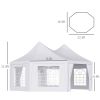 Outsunny 22 x 16 Large Octagon 8-Wall Party Canopy Gazebo Tent - White