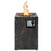 16 Feet Square Outdoor Propane Fire Pit with Lava Rocks Waterproof Cover 30 000 BTU