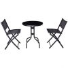 3 Pieces Folding Bistro Table Chairs Set for Indoor and Outdoor