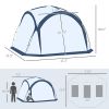 Outsunny Large Screen Tent, 11.5' x 11.5'Shade Tent,Hang Hook for Lantern at Night, 6-8 Person Dome Tent,  White