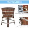 Outsunny 13 Gallons Retro Style Wooden Cooler Wood Ice Bucket with Separable Support Frame  Foldable Flip Cover and Faucet