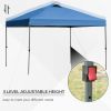 Outsunny 10' x 10' Pop Up Canopy Event Tent with 3-Level Adjustable Height, Top Vent Window Design and Easy Move Roller Bag, Blue