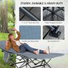 Outsunny Heavy Duty 2 Person Camping Cot with Mattress for Adults With Portable Carrying Bag, Outdoor Folding Lightweight Sleeping Bed, Grey