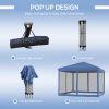 Outdoor 10' x 10' Canopy Tent Outdoor Pop-Up Canopy with Sidewalls, Instant Setup, 4 Mesh Walls for Party, Events, Backyard, Lawn, Blue