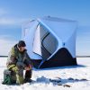 Outsunny Ice Fishing Shanty, 4 Person Pop-up Ice Shelter,Portable and Insulated with Ventilation Windows and Carry Bag