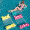 Inflatable Foldable Floating Row Summer Bow Knot With Net Recliner For Beach And Pool