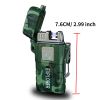 1pc USB Rechargeable Waterproof Windproof Electric Lighter; Portable Flameless Dual Arc Lighter; Smoking Accessory