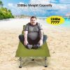 Folding Camping Cot with Side Storage Pocket Detachable Headrest