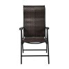 Portable Camping Rattan Folding Chair W/Armrest